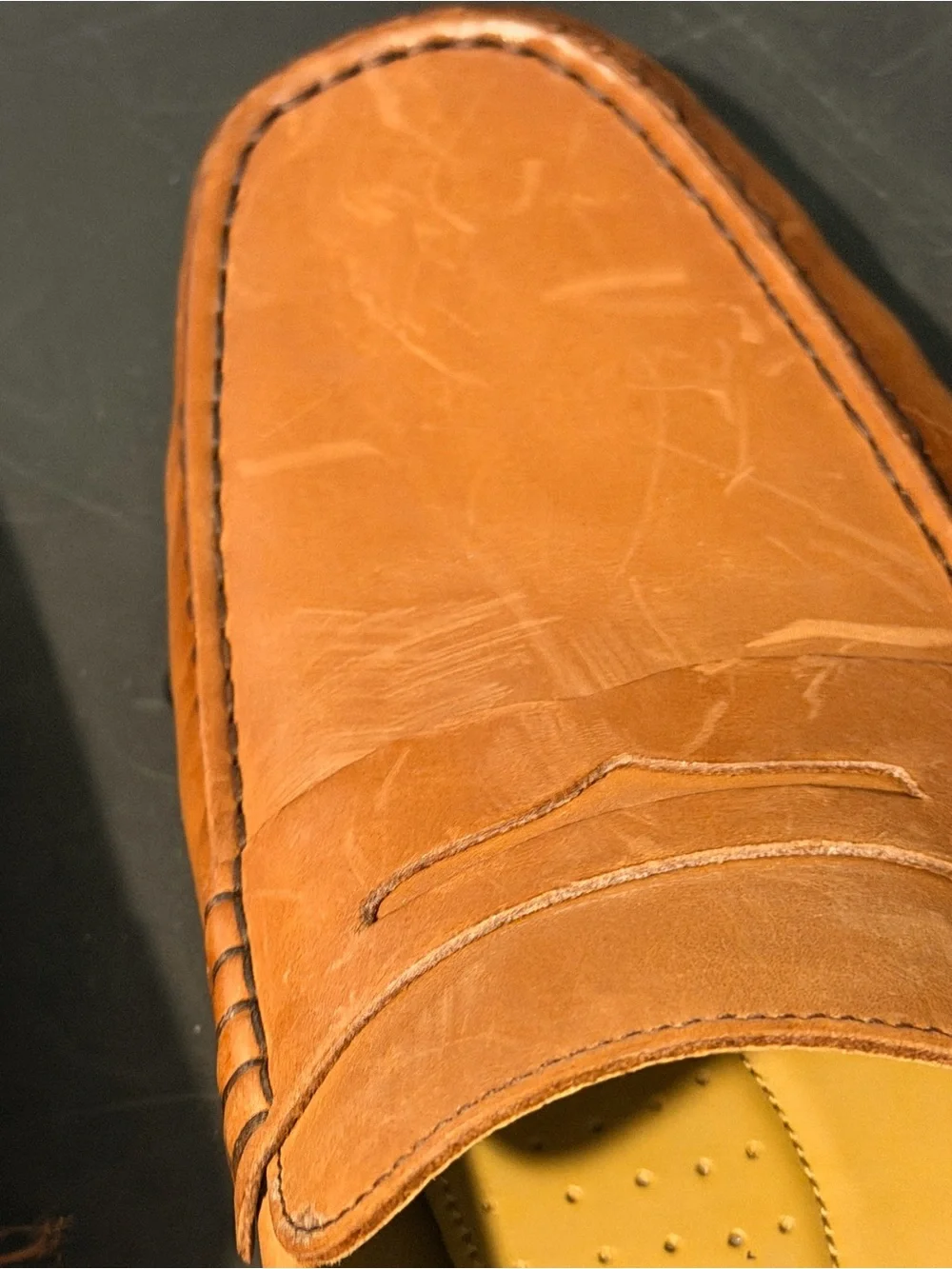 Vince Camuto Tan Leather Penny Loafers